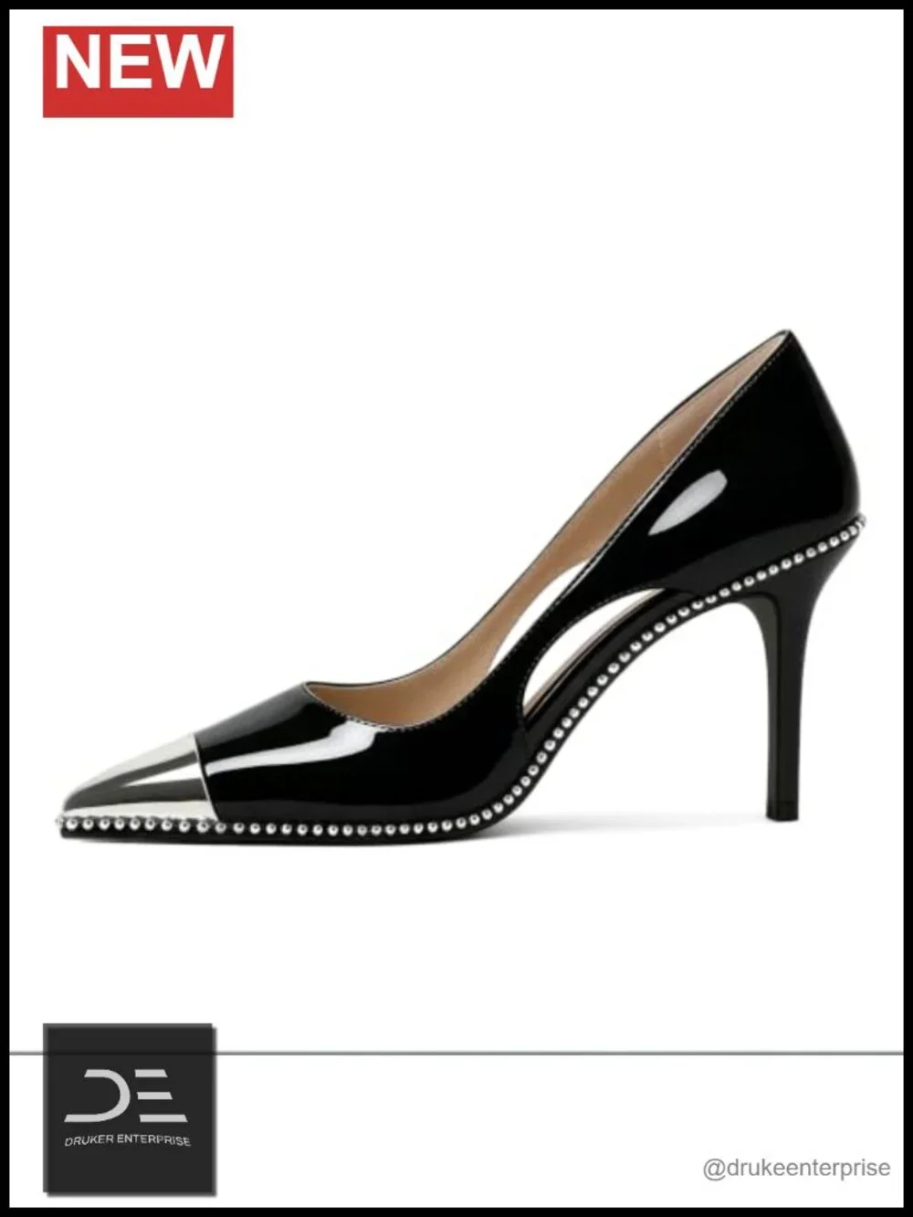 Women's Stiletto Heel Pumps Beaded Pointed Toe Dress Shoes